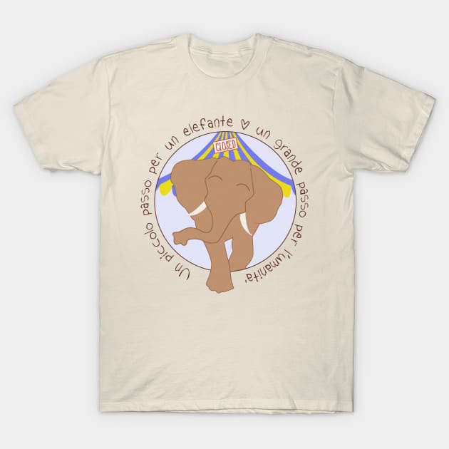 a small step for an elephant, a giant step for humanity T-Shirt by teeco